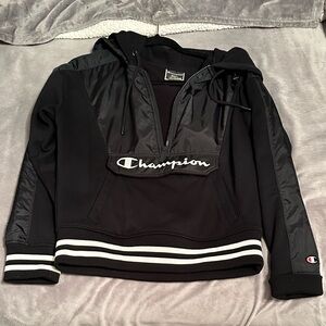Champion Black Hoodie fleece lined sweater jacket